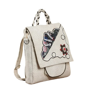 Cool Retro Styled Messenger Bag | Cotton + Linen