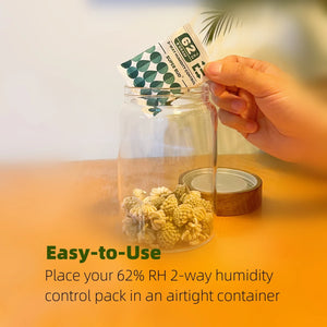 10 Pack | 2-Way Humidity Control Packs | 4g or 8g | 62% RH Moisture Balancers | Keeps Herbs, Spices & Flower Buds Fresh