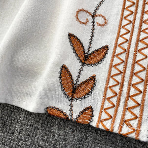 Women's Bohemian Long Sleeve Blouse | Cotton With Embroidery | One Size