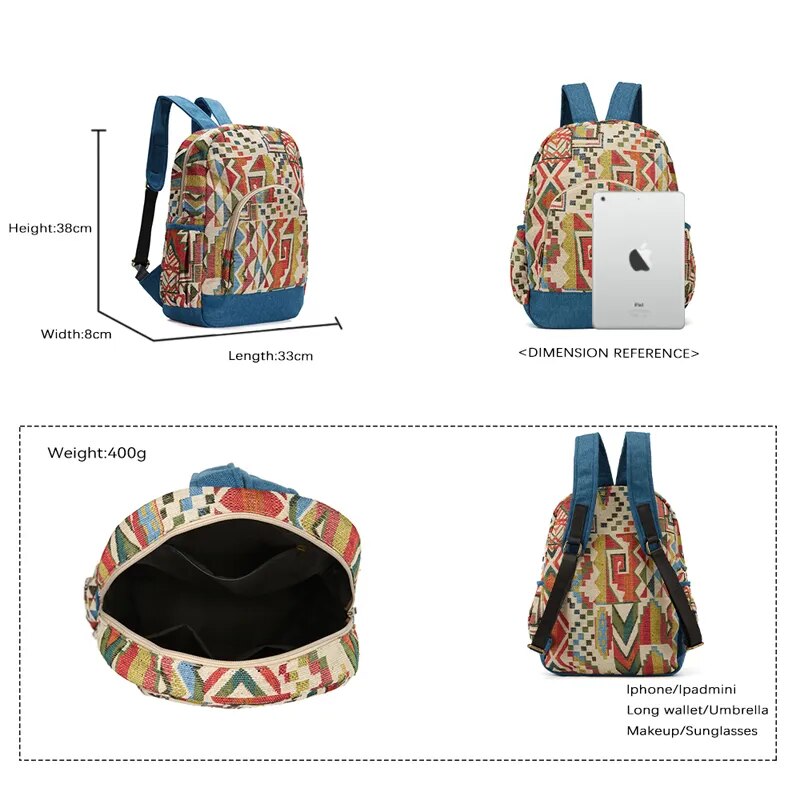 Cool Bohemian Fabric Rommy DayPack Backpack