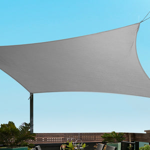 Instahut Shade Sail | 3x3m Square | 280GSM 98% | Grey Shade Cloth