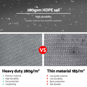 Shade Sail | 6x6x6m | Triangle | 280GSM | 98% | Grey Shade Cloth