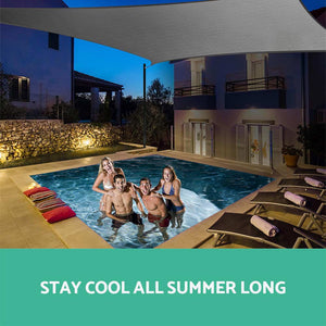 Shade Sail | 3x5m | Rectangle | 280GSM | 98% | Grey Shade Cloth