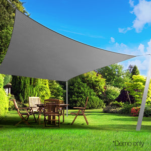 Shade Sail | 3x5m | Rectangle | 280GSM | 98% | Grey Shade Cloth