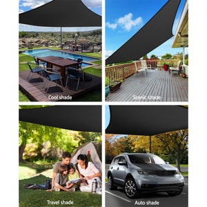 Shade Sail | 3x6m | Rectangle | 280GSM | 98% | Black Shade Cloth