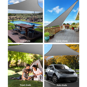 Shade Sail | 5x5x5m | Triangle | 280GSM | 98% | Grey Shade Cloth