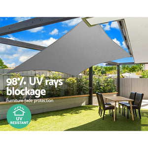 Shade Sail | 6x8m | Rectangle | 280GSM | 98% | Grey Shade Cloth