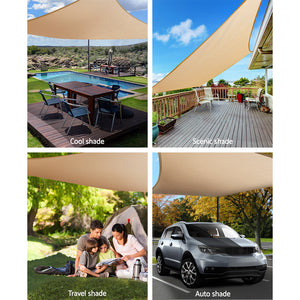Shade Sail | 6x8m | Rectangle | 280GSM | 98% | Sand Shade Cloth