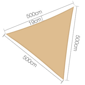 Instahut Shade Sail | 5x5x5m Triangle | 185GSM 95% | Sand Shade Cloth