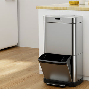 Devanti Motion Sensor Bin | 70L | Pedal Bin | Automatic | Silver