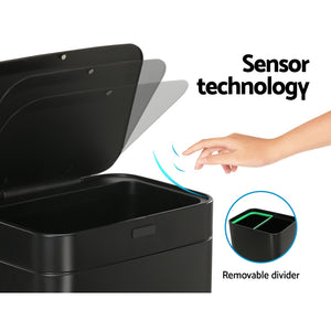 Devanti Motion Sensor Bin | 70L | Pedal Bin | Automatic | Black