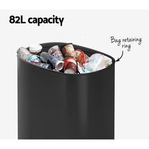 Devanti 82L Motion Sensor Bin | Rubbish Automatic | Black