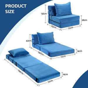 Convertible Folding Sofa Bed | Armless Lounger | Floor Futon Mattress