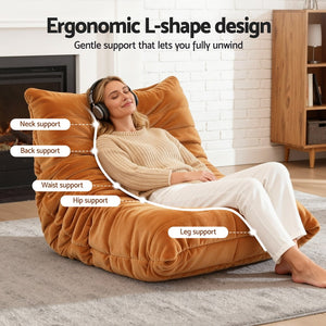 Lazy Floor Sofa Chair | Foam Pouffe Recliner | Accent Lounge Couch