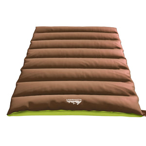 Double Sleeping Bag | Thermal for Camping & Hiking | Brown | -5°C