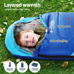 Kids Sleeping Bags Set of 2 | 172cm Single | Thermal Camping & Hiking