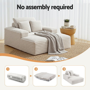 Sleeper Lounge Chair | Recliner Sofa Bed | Faux Fur Fabric | Cloud Style