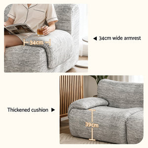 2 Seater Modular Sofa | Sectional Couch Bed | No Assembly | Grey