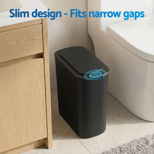 Motion Sensor Rubbish Bins | 2 Pack | 11L Touchless Kitchen Bins | Black
