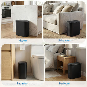 Motion Sensor Rubbish Bins | 2 Pack | 11L Touchless Kitchen Bins | Black