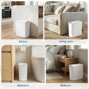 Motion Sensor Rubbish Bins | 2 Pack | 11L Touchless Kitchen Bins | White