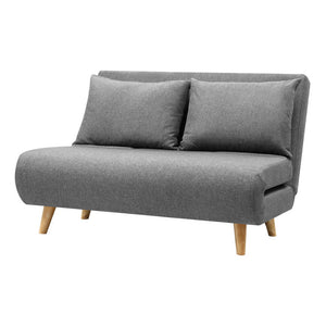 Sofa Bed 2-Seater | Convertible Couch Recliner Lounge Chair | Linen Fabric