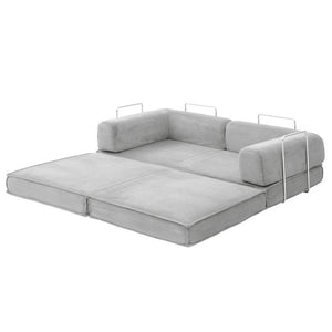 Folding Sofa Bed | Convertible Lounge Chair | Grey Fabric