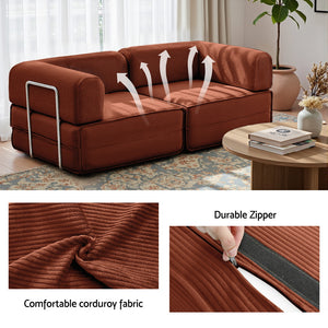 Convertible Floor Sofa Bed | Folding Lounger | Orange