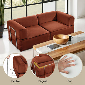 Convertible Floor Sofa Bed | Folding Lounger | Orange