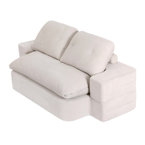 Folding Sofa Bed | High Density Foam | Corduroy Sleeper Couch | Beige