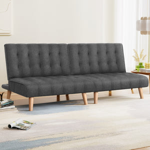 Artiss 2x Sofa Bed Couch | Single Seater | Fabric | Grey