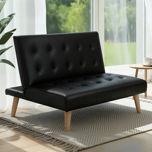 Sofa Bed | 1 Seater | Fabric Lounge Chair | Black