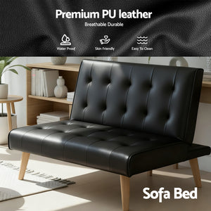 Sofa Bed | 2 Seater | Fabric Couch | Black