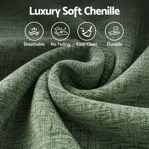 Artiss Comfort Boneless Sofa for Living Room Green Luxury Chenille