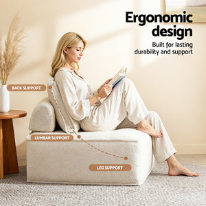 Floor Sofa Lounge Chair | 4 Seater Modular | Includes Pillow