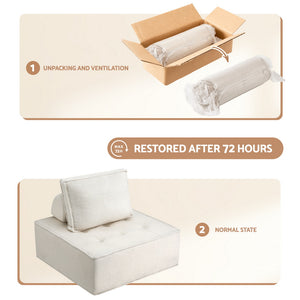 Floor Sofa Lounge Chair | 4 Seater Modular | Includes Pillow