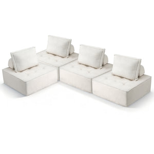 Floor Sofa Lounge Chair | 4 Seater Modular | Includes Pillow