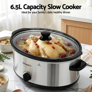 6.5L Slow Cooker | 3 Heat Settings | Keep Warm Function