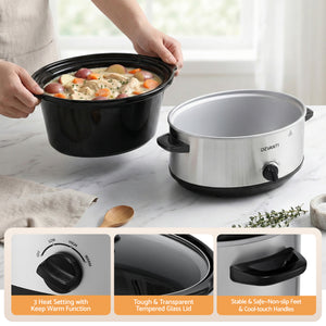 6.5L Slow Cooker | 3 Heat Settings | Keep Warm Function