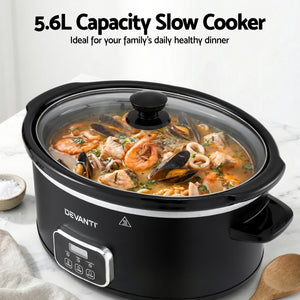 5.6L Slow Cooker | 3 Heat Settings | Keep Warm Function