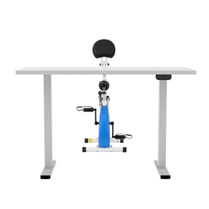 Folding X-Bike + Desk Set | 140cm Automatic Standing Desk | White