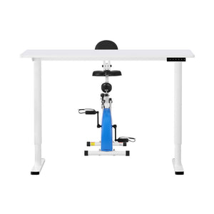 Folding X-Bike Desk Bundle | 120cm Auto Standing Desk | Magnetic | White