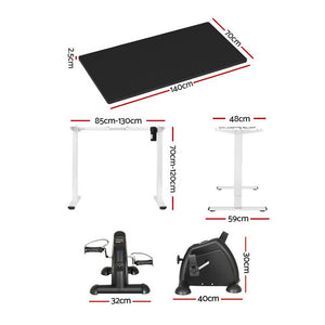 140cm Artiss Electric Standing Desk | Mini Pedal Exercise Bike | Home Office