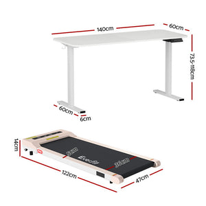 Treadmill Desk Set | 140cm Automatic Standing Desk | Walking Pad | 360mm