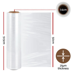 500mm x 400m Stretch Film Pallet Shrink Wrap 5 Rolls Package Use Plastic Clear