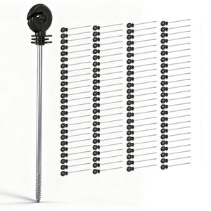 Electric Fence Ring Insulators | 100pcs | Screw-In Stand Off | Black