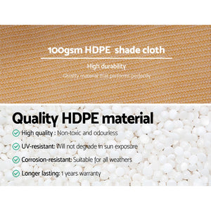 Instahut 50% Shade Cloth | 1.83x20m | Shadecloth Sail | Heavy Duty | Beige