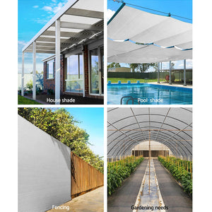 Instahut 50% Shade Cloth | 3.66x10m | Shadecloth Wide | Heavy Duty | White