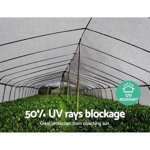 Instahut 50% Shade Cloth | 3.66x10m | Shadecloth Wide | Heavy Duty | White