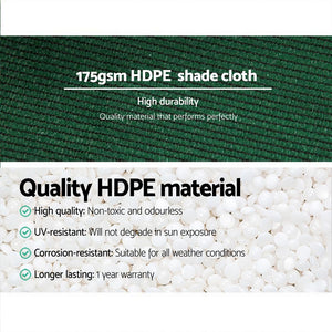 Instahut 70% Shade Cloth | 3.66x20m | Shadecloth Sail | Heavy Duty | Green